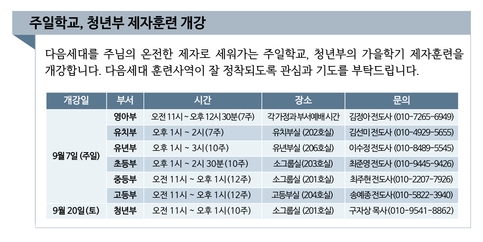 2025 가을학기 주일학교 청년부 제자훈련 개강.png